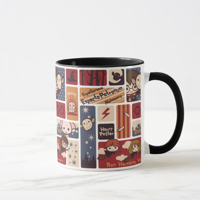 Caneca Harry Potter Cartoon Scenes Pattern (Direita)