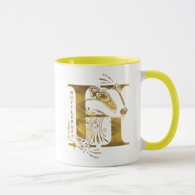 Caneca Harry Potter | Gráfico Aguamenti HUFFLEPUFF™ (Direita)
