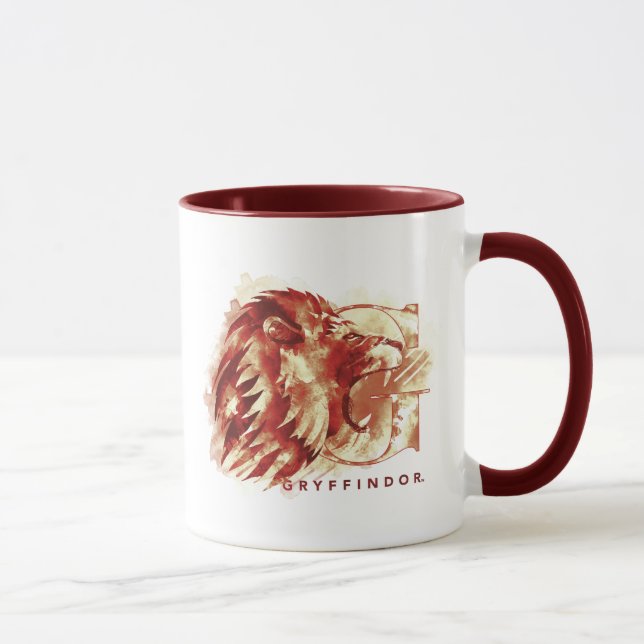 Caneca Harry Potter| GRYFFINDOR™ Lion Watercolor (Direita)