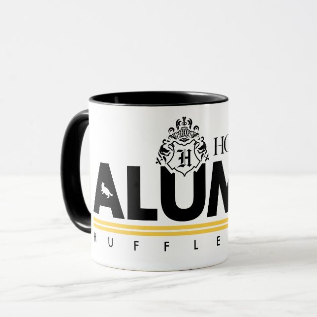 Caneca Harry Potter | HOGWARTS™ Alumni HUFFLUFF™ (Frente Esquerda)