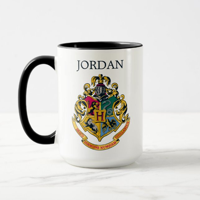 Caneca Harry Potter | Hogwarts Crest | Adicione seu nome (Esquerda)