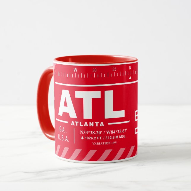 Caneca Hartsfield-Jackson Atlanta Aeroporto Internacional (Frente Esquerda)