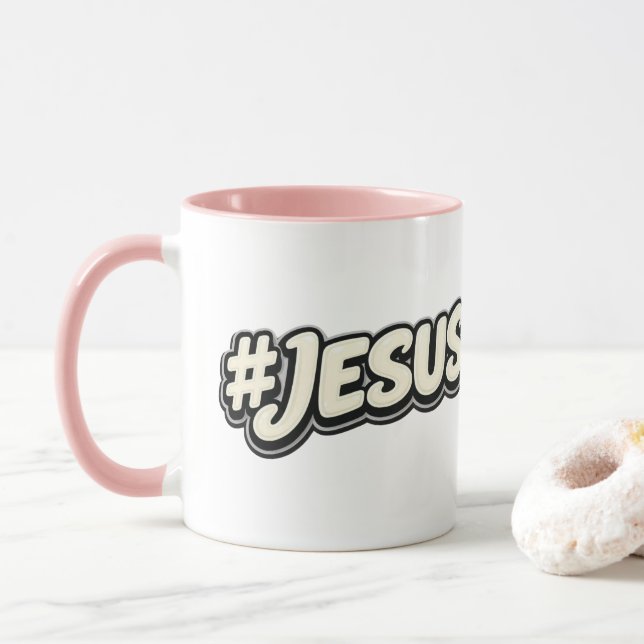 Caneca Hashtag - JESUS - Cristão (Com Donut)