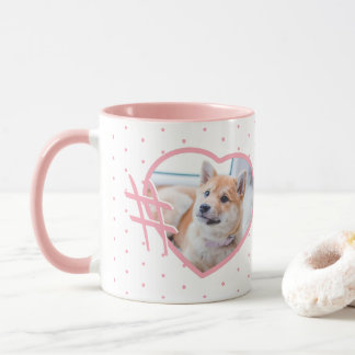 Caneca Hashtag personalizada de fotos de animais de estim
