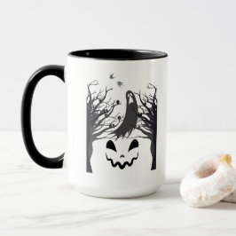 Caneca Haunted Forest Ghost Mug – Dark & Spooky Silhouett