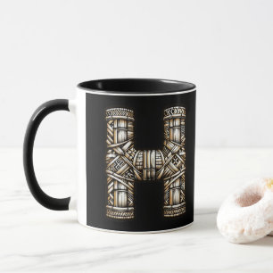 Caneca Havaiano Polinésio Aloha Carta H Inicial Personali