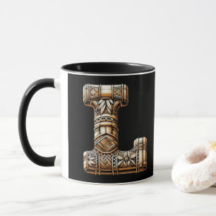 Caneca Havaiano Polinésio Carta de Aloha L Inicial Person