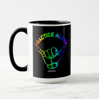 Caneca Hawaii Practice Aloha Rainbow Shaka (Hang solto)