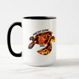 Caneca Hawaii Practice Aloha - Tribal Honu Lava