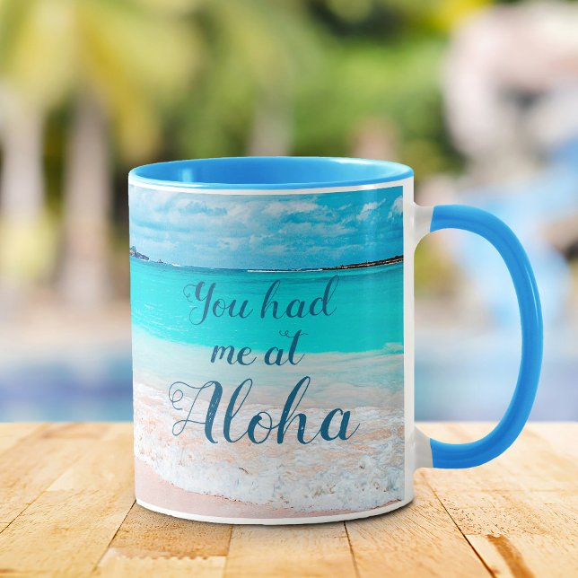 Caneca Hawaii Tropical Beach Você me tinha na Aloha Scrip (Criador carregado)