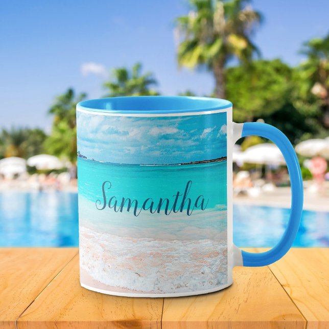 Caneca Hawaii tropical blue ocean sandy Beach (Criador carregado)