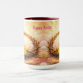 Caneca He Is Risen Religious Floral Crown Personalized