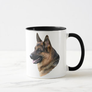 Caneca headstudy do cão de german shepherd