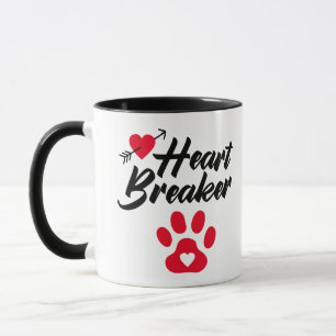 Caneca "Heart Breaker"... "Namorados amor do cão"