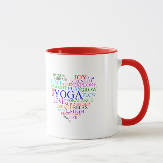 Caneca Heart Yoga Mug - Presentes Únicos de Yoga (Direita)