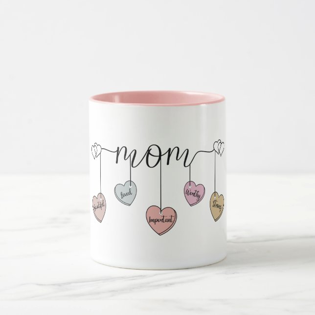 Caneca Heartfelt Mom Heart Charm: Mother's Day & Birthday (Centro)