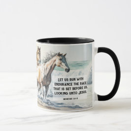 Caneca Hebraico 12 1-2 Executar com Cavalo de Bíblia de r