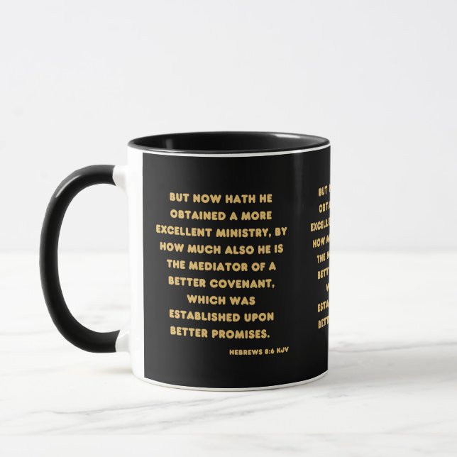 Caneca Hebraico Bíblia 8:6 KJV Verso Dois Toneladas (Esquerda)