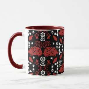 Caneca Hedgehog Folk Art