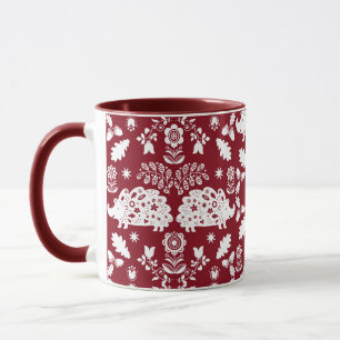 Caneca Hedgehog Folk Art
