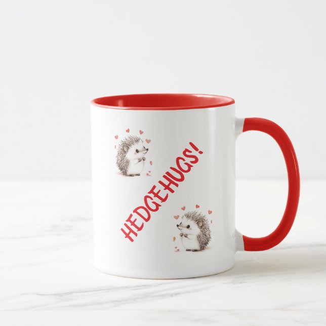 Caneca Hedgehog, Hedgehugs, Presente Para BFF, Amigo, Lov (Direita)