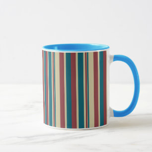 Caneca Heffalump Red Blue Beige Stripes Ringer Coffee Mug