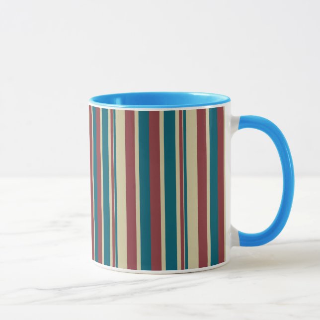 Caneca Heffalump Red Blue Beige Stripes Ringer Coffee Mug (Direita)