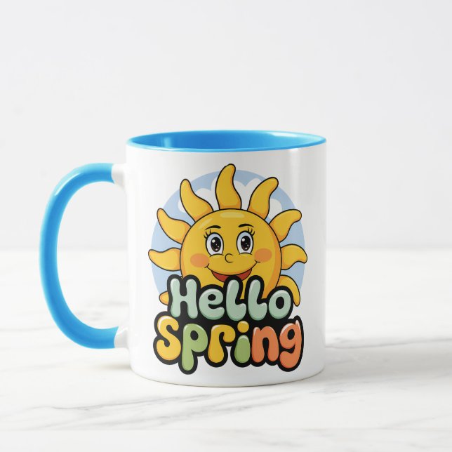 Caneca Hello Spring : Soleil Souriant et Ciel Bleu (Esquerda)