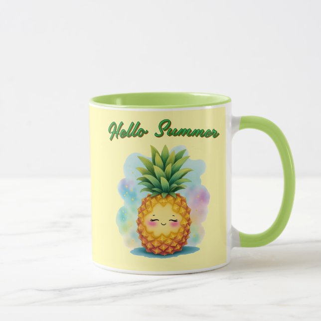 Caneca Hello Summer Happy Pineapple Coffee Mug (Direita)