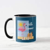 Hello Summer Pink Flamingo Design - Combo Mug