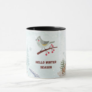 Caneca Hello Winter Season Mug – Cozy Hot Cocoa & Snow 