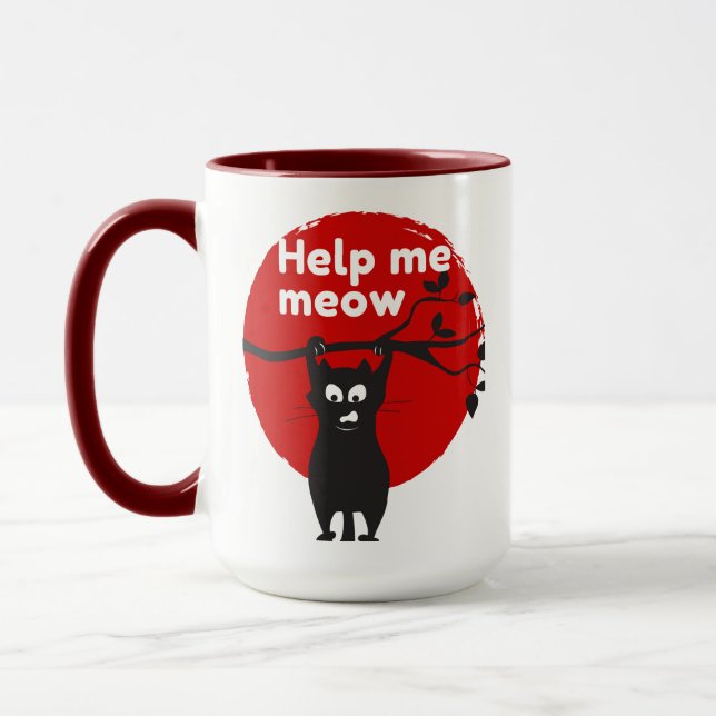 Caneca Help Me Meow cat Tea mug (Esquerda)