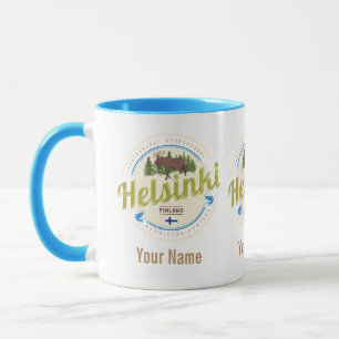 Caneca Helsínquia, capital da Finlândia da lembrança de c