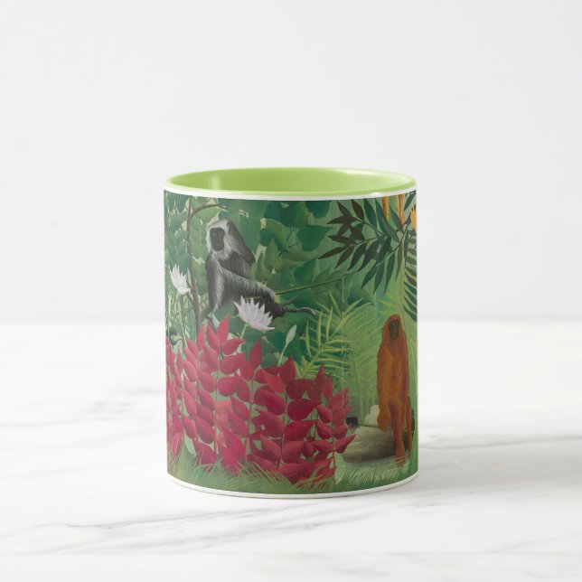Caneca Henri Rousseau - Floresta Tropical com Macacos (Centro)