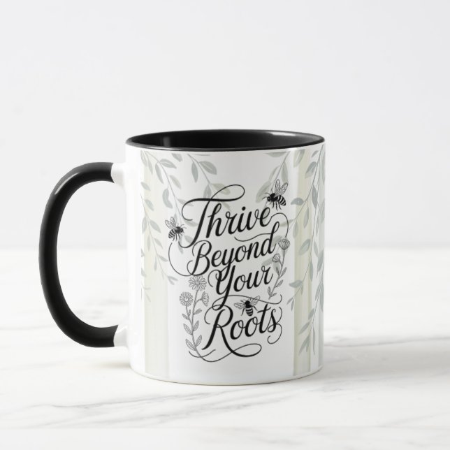 Caneca Heritage Thrive Beyond Your Roots Botanical Quote (Esquerda)