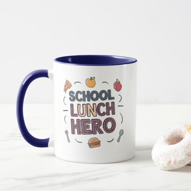 Caneca Herói do Almoço da Escola (Com Donut)