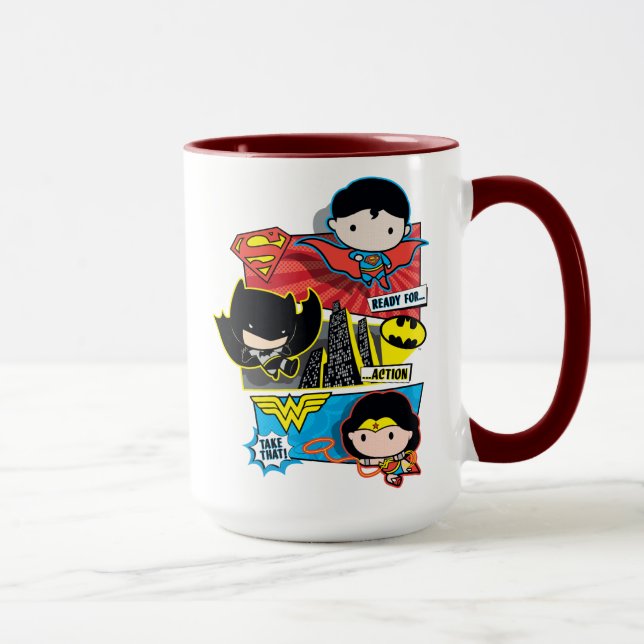 Caneca Heróis Chibi Prontos Para Ação! (Direita)