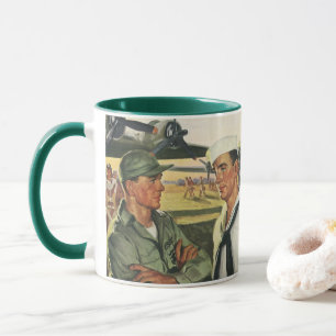 Caneca Heróis Patrióticos Vintage, Homens Militares em Un