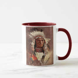 Caneca Hiawatha - Retrato Chefe Indiano Nativo Americano