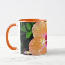 Caneca Hibisco Laranja Feliz Dia das Mães