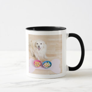 Caneca híbrido que senta-se na frente de duas bacias com