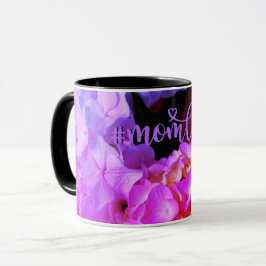 Caneca Hídrangas da flora púrpura, a quente e elegante