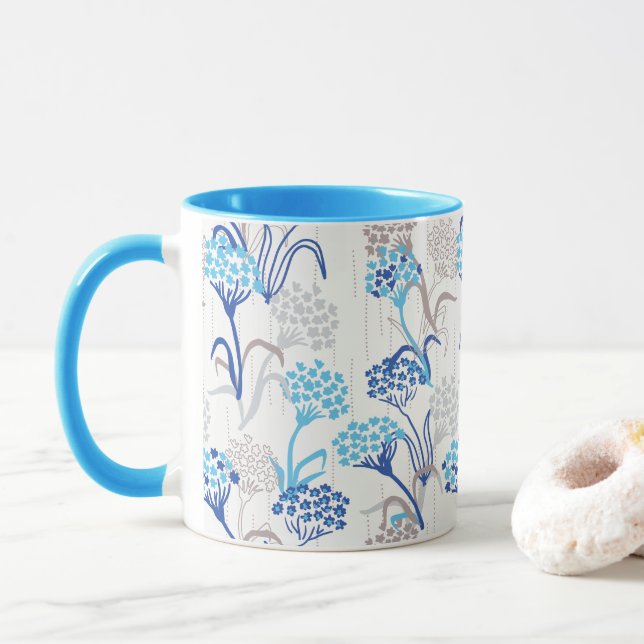 Caneca Hídrangea floral leve e aérea (Com Donut)