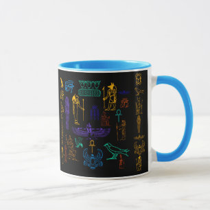 Caneca Hieroglyphs & símbolos egípcios antigos