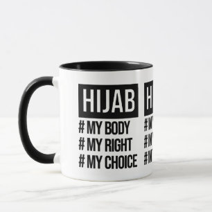 Caneca Hijab - Meu corpo Minha escolha - Feminista Islâm