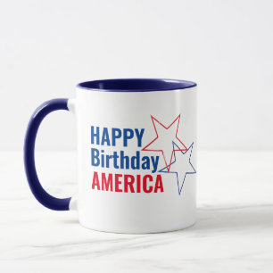 Caneca Hip Happy Birthday América 4 de julho EUA Patrió