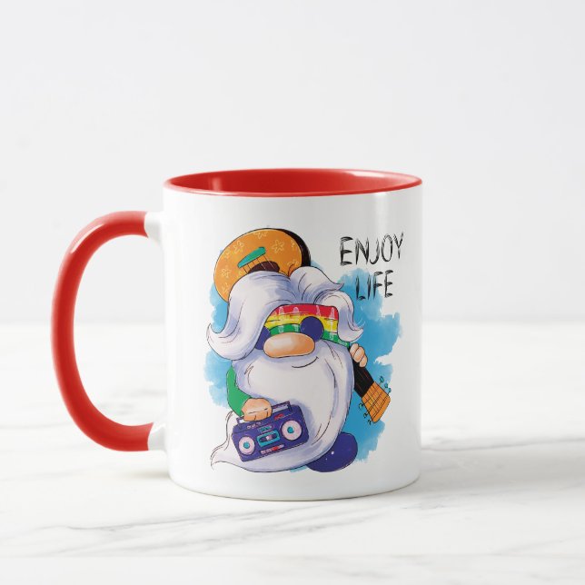 Caneca Hippie Gnome: Aproveite a Vida (Esquerda)