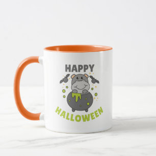 Caneca Hippo Happy Halloween Cauldron Bat