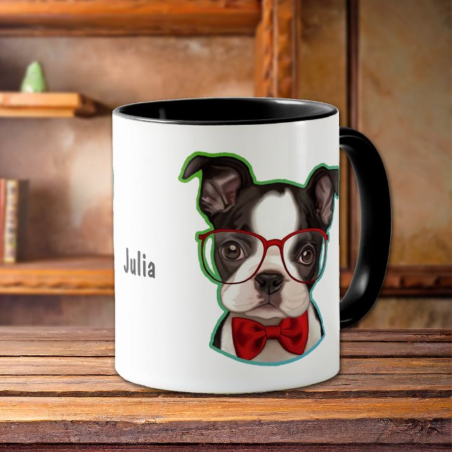 Caneca Hipster de pop Art Boston Terrier Dog (Criador carregado)
