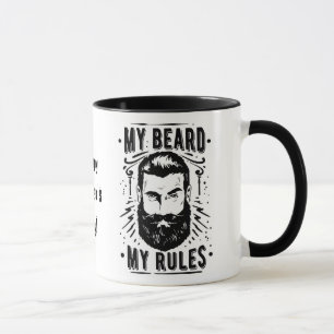 Caneca hipster minha barba minhas regras dia de os pais c
